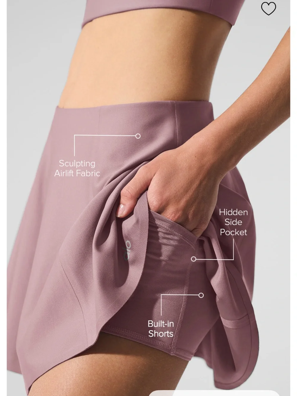 ALO Yoga Mauve Pink Skater Circle Skirt